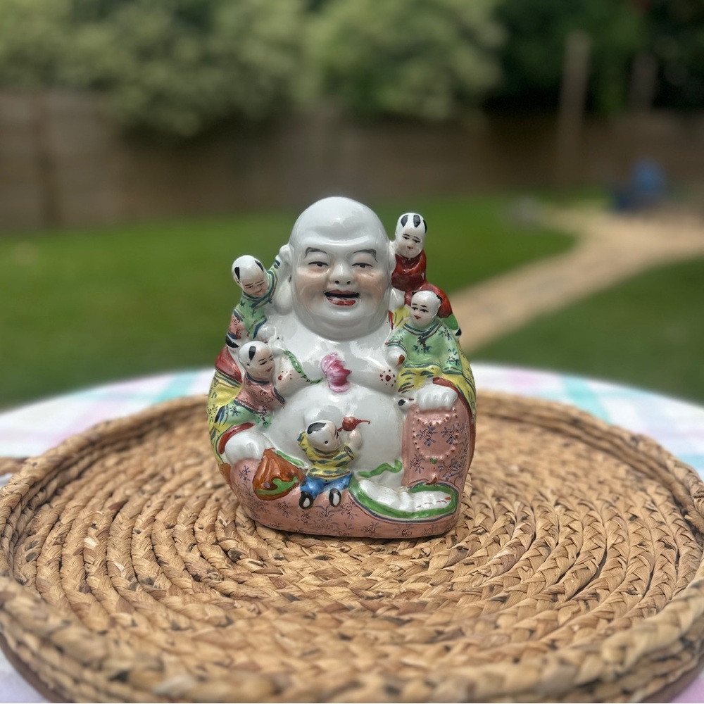 ✨ Large Vintage Chinese Porcelain Laughing Buddha ✨